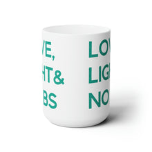 Load image into Gallery viewer, Love Light & No BS Mug in Teal