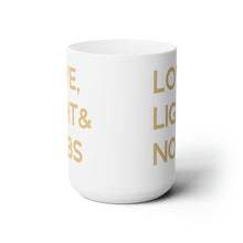 Load image into Gallery viewer, Love Light & No BS Mug in Gold