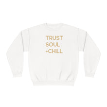 Load image into Gallery viewer, Trust Soul + Chill Gold Crewneck Sweatshirt
