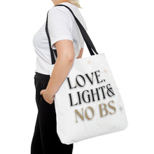 Load image into Gallery viewer, Love Light + No BS Tote Bag
