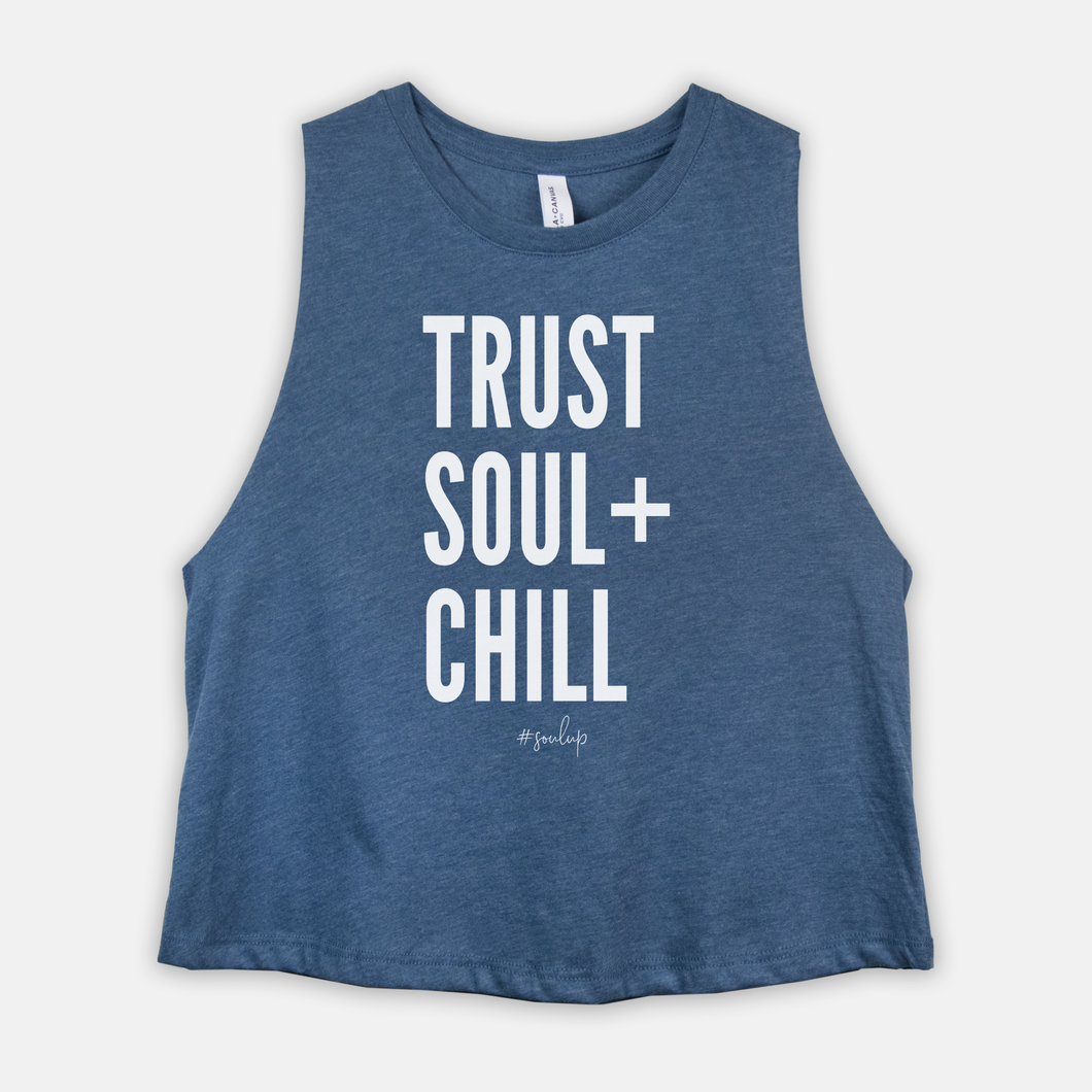 Trust Soul - Heather Deep Teal Cropped Tank